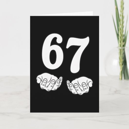 Zes Zeven 6 7 Grappig 67 Gen Alpha Jargon 6-7 Meme Kaart (Voorkant)