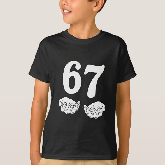 Zes Zeven 6 7 Grappig 67 Gen Alpha Jargon 6-7 Meme T-shirt (Voorkant)