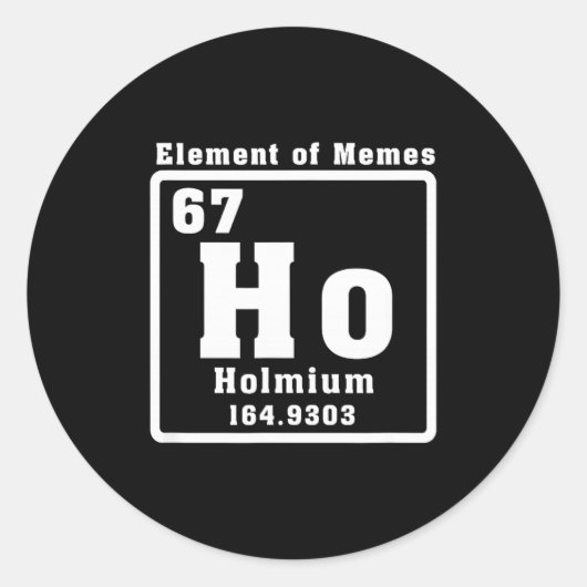 Zes Zeven 6 7 Grappig Nummer Meme Ronde Sticker (Voorkant)