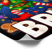 Zes Zeven 6 7 Grappige Bruh Kerst Dabbing Elf Mat Poster (Hoek)