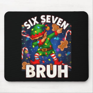 Zes Zeven 6 7 Grappige Bruh Kerstmis Dabbing Elf M Muismat