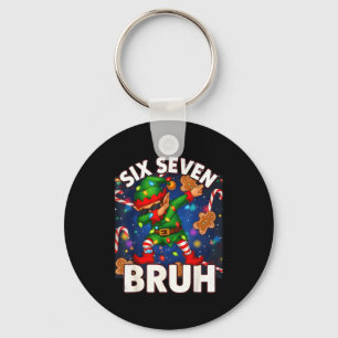 Zes Zeven 6 7 Grappige Bruh Kerstmis Dabbing Elf M Sleutelhanger