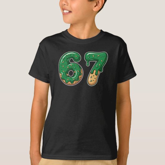 Zes Zeven 6 7 Grappige Meme Donut St. Patrick's Da T-shirt (Voorkant)