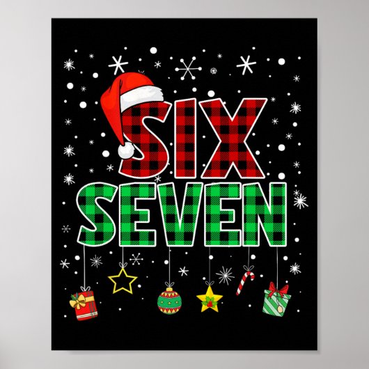 Zes Zeven 6 7 Meme 67 Kerstmis Pyjama's Mannen Vro Poster (Voorkant)