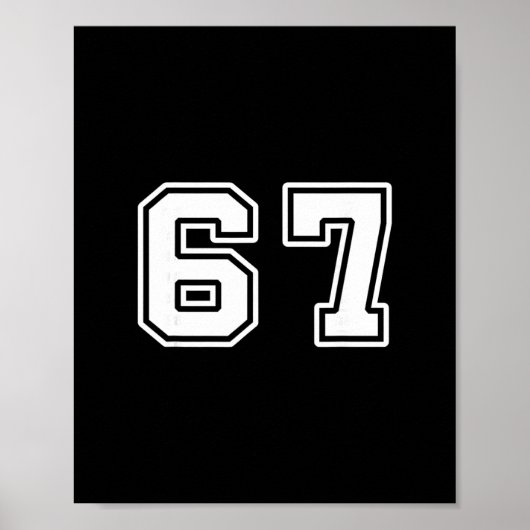 Zes Zeven 6 7 Meme 67 Poster (Voorkant)