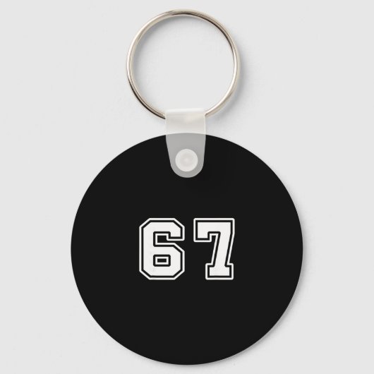 Zes Zeven 6 7 Meme 67 Sleutelhanger (Voorkant)
