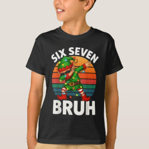 Zes Zeven 6 7 Meme Dabbing Elf Prettig Kerstmis Br T-shirt