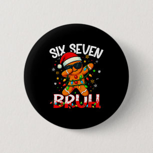 Zes Zeven 6 7 Meme Dabbing Gebruikte Peperkoek Man Ronde Button 5,7 Cm