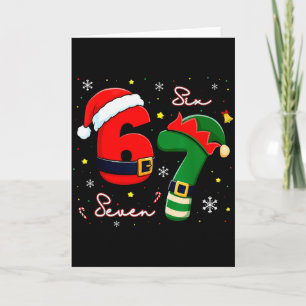 Zes Zeven 6 7 Meme Gen Alpha Jargon Kerstman Kaart