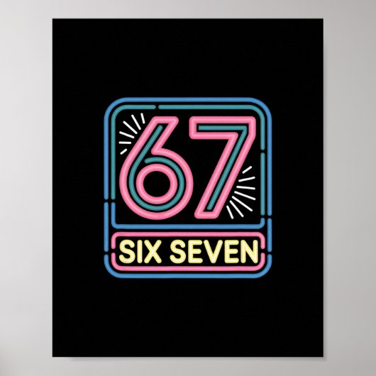 Zes Zeven 6 7 Meme Grappig Poster (Voorkant)