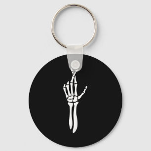 Zes Zeven 6 7 Meme Grappig Skelet Handen Bord Late Sleutelhanger