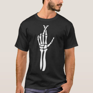 Zes Zeven 6 7 Meme Grappig Skelet Handen Teken Lat T-shirt