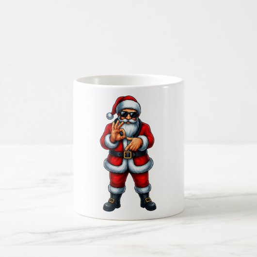 Zes Zeven 6 7 Meme Kerstman Kerstmis Koffiemok (Center)