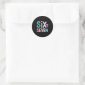 Zes Zeven 6 7 Meme Leraar Ronde Sticker (Tas)