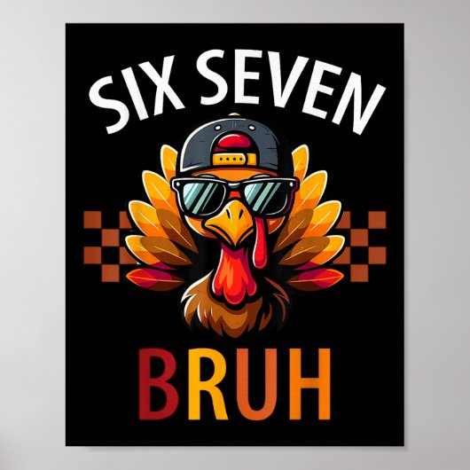 Zes Zeven 6 7 Meme Nummer 67 Turkije Thanksgiving Poster (Voorkant)