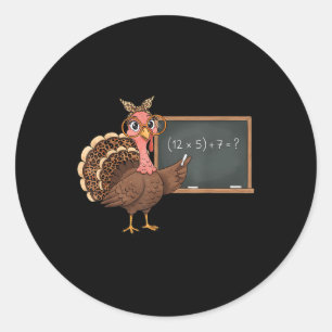 Zes Zeven 6 7 Meme Nummer 67 Turkije Thanksgiving  Ronde Sticker
