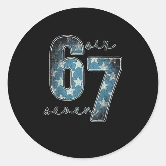 Zes Zeven, 6 7 Meme  Ronde Sticker (Voorkant)