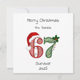 Zes Zeven 6 7 Overlever Funny Kerstvakantie Kaart
