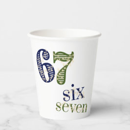 Zes Zeven 6 7 Trend Blauw & Groen Modern Papieren Bekers