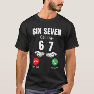 Zes Zeven Bellen 67 Meme Grappig 6 7 Grap Mannen V T-shirt