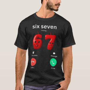 Zes Zeven Bellen Meme Minimalistisch Modieus Telef T-shirt