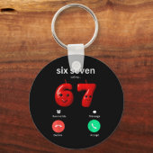 Zes Zeven Bellen Meme Minimalistisch Trendy Telefo Sleutelhanger (Voorkant)