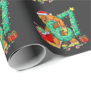 Zes Zeven Bigfoot 67 Sasquatch Meme Kerstmis Cadeaupapier