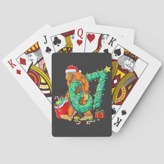 Zes Zeven Bigfoot 67 Sasquatch Meme Kerstmis Pokerkaarten (Achterkant)