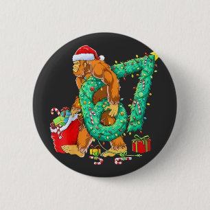 Zes Zeven Bigfoot 67 Sasquatch Meme Kerstmis Ronde Button 5,7 Cm