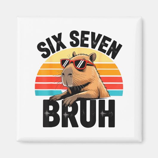 Zes Zeven Bruh 67 Meme Capybara  Magneet (Voorkant)