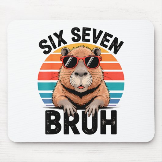 Zes Zeven Bruh 6 7 Meme Grappige Capybara 6 7  Muismat (Voorkant)