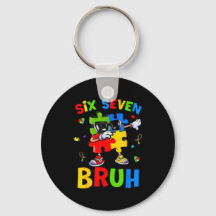Zes zeven bruh autisme bewustzijn puzzel 67 meme m sleutelhanger