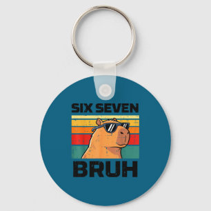 Zes zeven bruh capybara grappig 67 6 7 meme kinder sleutelhanger