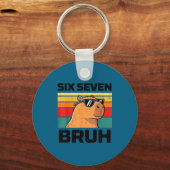 Zes zeven bruh capybara grappig 67 6 7 meme kinder sleutelhanger (Voorkant)