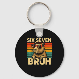 Zes Zeven Bruh Capybara Retro Vintage Grappig 67 M Sleutelhanger