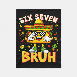 Zes zeven bruh cinco de mayo taco zonnebril fleece deken