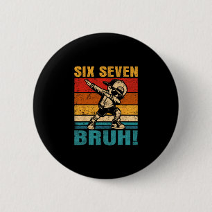 Zes Zeven Bruh Dabbing Jongen Grappig 67 Meme Gen Ronde Button 5,7 Cm