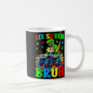 Zes Zeven Bruh Dinosaur Monster Truck Autisme Koffiemok