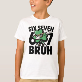 Zes Zeven Bruh Funny Shamrock Dabbing St Patricks T-shirt