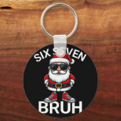 Zes Zeven Bruh Grappig 67 Meme Kerstman Kerstmis  Sleutelhanger (Voorkant)