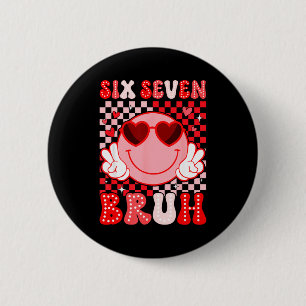 Zes Zeven Bruh Groovy Lachend Gezicht Zonnebril Va Ronde Button 5,7 Cm