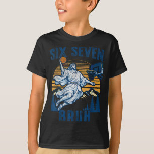 Zes Zeven Bruh Jezus Basketbal Voor Jongens Kinder T-shirt