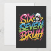 zes zeven bruh kaart (Voorkant / Achterkant)