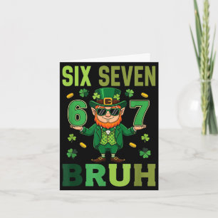 Zes zeven bruh kabouter 67 meme St. Patrick's Day Kaart