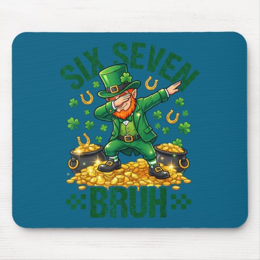 Zes zeven bruh st patrick's day shamrocks 67 muismat (Voorkant)