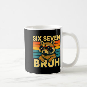 Zes Zeven Bruh Wasbeer Vintage Grappig 67 Meme Man Koffiemok