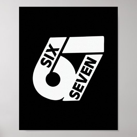 Zes Zeven Cool Meme 67 Grappig Nummer Poster (Voorkant)