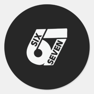 Zes Zeven Cool Meme 67 Grappig Nummer Ronde Sticker