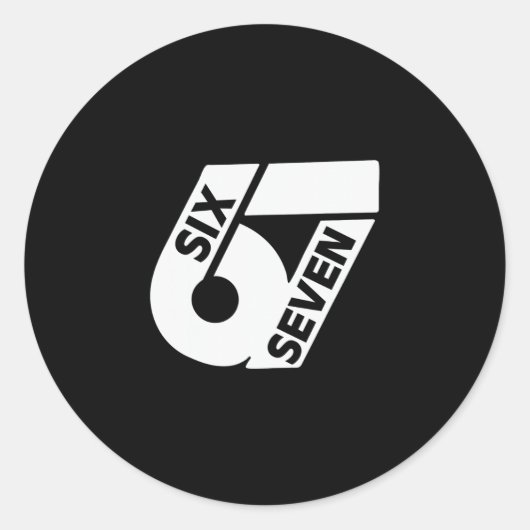 Zes Zeven Cool Meme 67 Grappig Nummer Ronde Sticker (Voorkant)