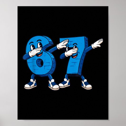 Zes Zeven Dabbing Cool Meme 67 Grappige Dab Nummer Poster (Voorkant)